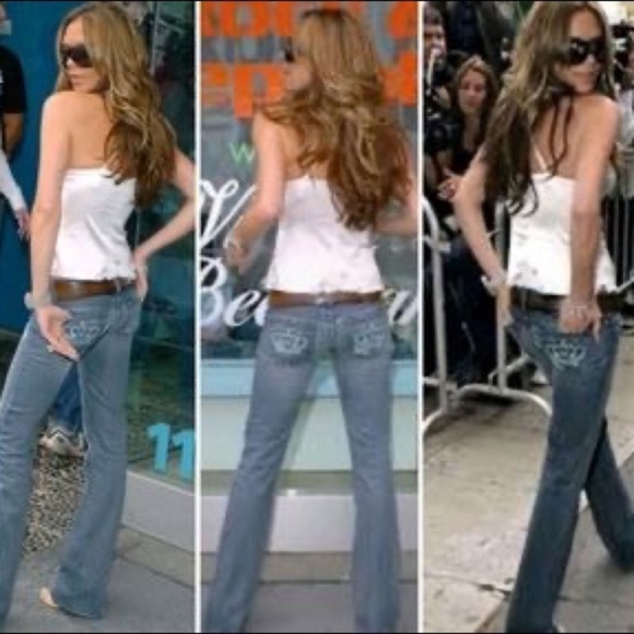 Size 8 Victoria Beckham for Rock & Republic Y2K Vintage Flare Denim Jeans - Picture 4 of 10